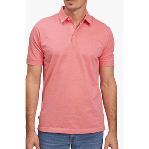 MIZZEN + MAIN Faded Red Heather Polo Shirt Trim Fit-M